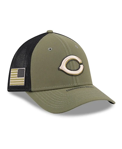 New Era Men's Olive Cincinnati Reds 2026 Armed Forces Day 39THIRTY M-Crown Flex Hat