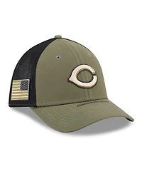 New Era Men's Olive Cincinnati Reds 2026 Armed Forces Day 39THIRTY M-Crown Flex Hat