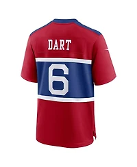 Nike Men's Jaxson Dart Red New York Giants Alternate Century Game Jersey