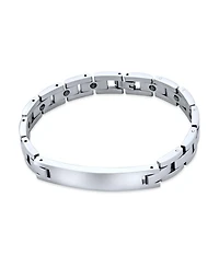 Bling Jewelry Men's Identification Id Bracelet Name Tag Stainless Steel 8.5 Inch