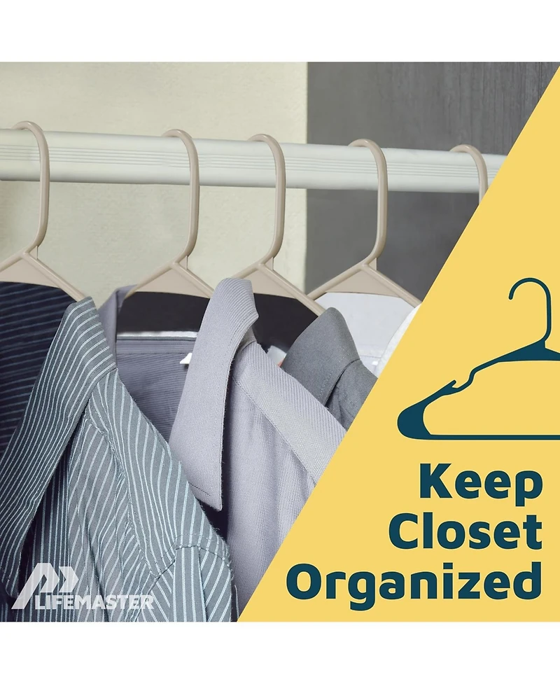 Lifemaster heavy-duty plastic hangers with non-slip grooves and space-saving design hold 5 Pounds and are ideal for clothes and dresses Pack of 20