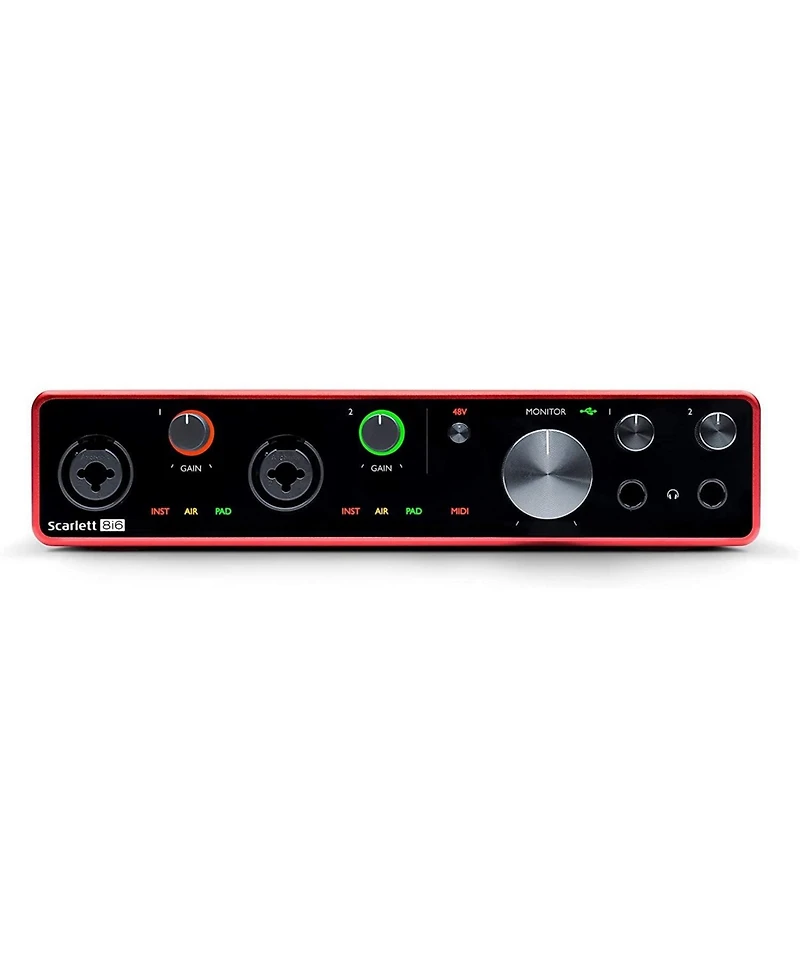 Focusrite Scarlett 8i6 3rd-Gen Usb-c Audio Interface Studio Bundle - Monitors, Mic, Headphones & Software