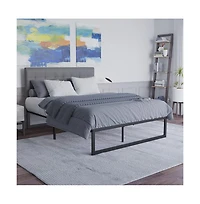 Emma+Oliver 14" Metal Platform Bed With Steel Slat Support And 12.5" Of Underbed Storage - No Box Spring Or Foundation Required