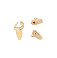 Sohi Women's The Bijou Checks Nail Rings Set Of 3