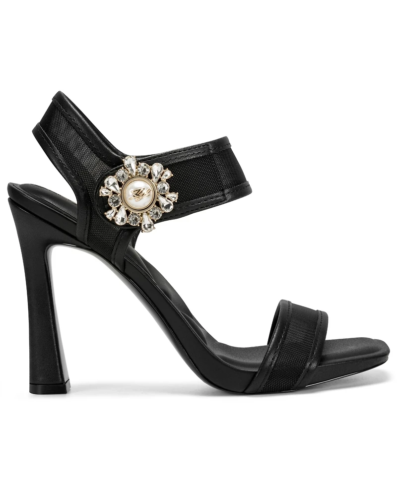 Karl Lagerfeld Paris Women's Celida Mesh Ankle Strap Dress Sandals