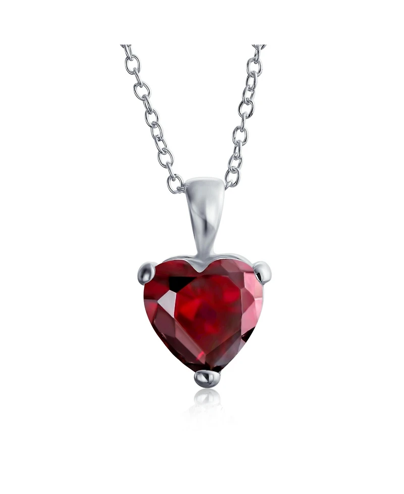 Bling Jewelry 5CT Cubic Zirconia Heart Shaped Solitaire Pendant Necklace .925 Sterling Silver