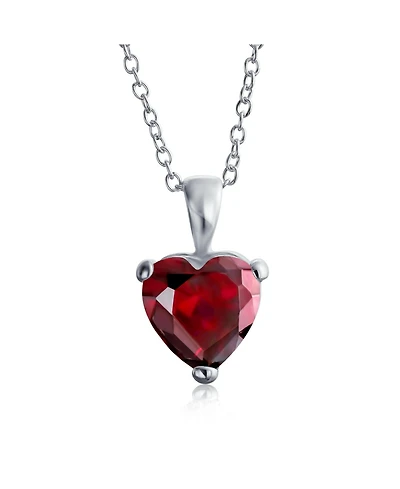Bling Jewelry 5CT Cubic Zirconia Heart Shaped Solitaire Pendant Necklace .925 Sterling Silver