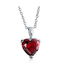 Bling Jewelry 5CT Cubic Zirconia Heart Shaped Solitaire Pendant Necklace .925 Sterling Silver