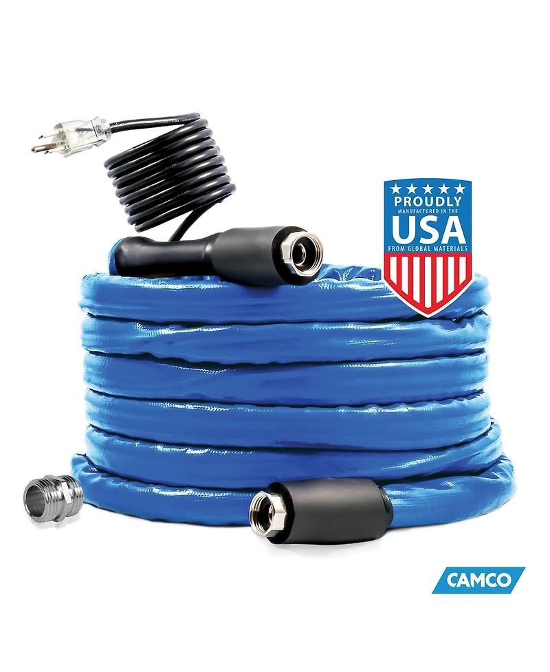 Camco Heated 50 Foot Rv Drinking Water Hose, Freeze Regulator Down to
