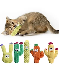 Aronkl 5 Pack Cat Toys Interactive Plush 100% Catnip Safe Durable For Indoor Cats Kittens Teething Play