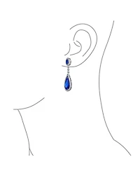 Bling Jewelry Cubic Zirconia Cz Teardrop Chandelier Screw Clip On Earrings Silver Plated
