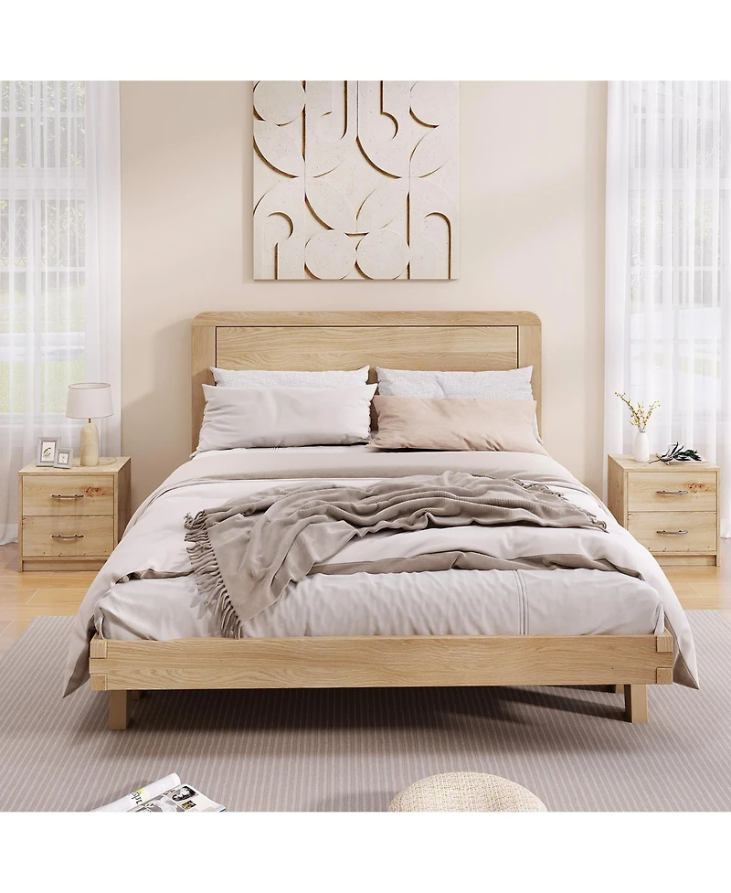 Gymax 2 - Pieces 2-Drawer Nightstand Modern Bedside Table with Storage for Living Room Bedroom
