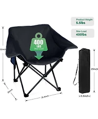 ECHTPeak 4 Pack Portable Camping Chair, Compact Collapsible, Outdoor Folding Sports Chairs, for Camp Sporting Events