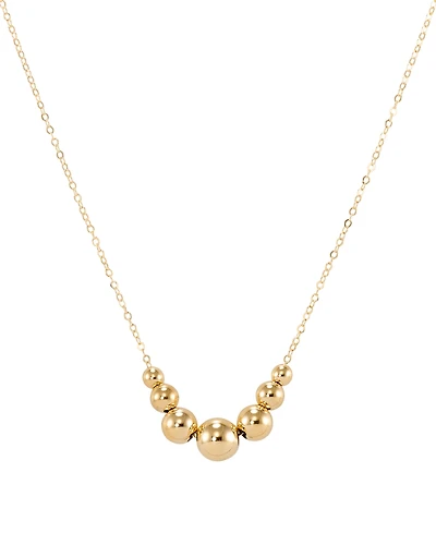 Macy's Graduated Bead Necklace in 10k Yellow Gold