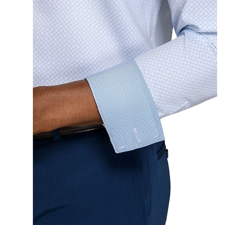 ConStruct Men's Spread Collar Slim-Fit Performance Stretch Comfort Dress Shirt