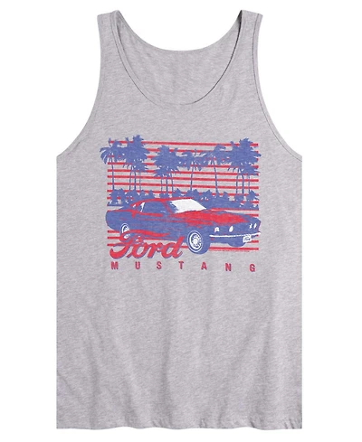 Airwaves Men's Ford Mustang Palm Trees Sleeveless Graphic Tank T-Shirts