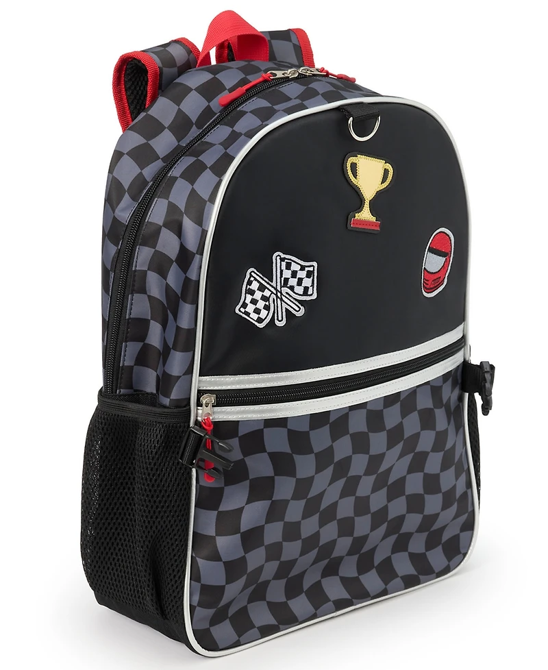Extreme Nation Boys' Checkered Board Graphic Backpack, Lunch Bag and Headphone, 3-Piece Set