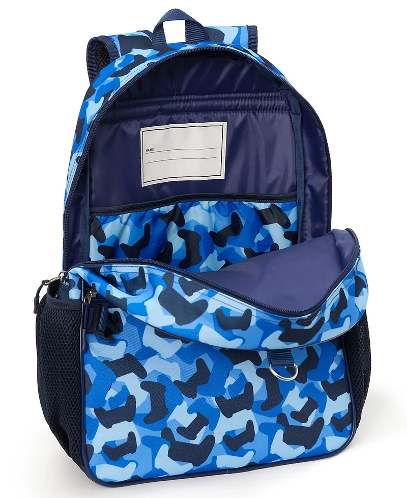 Extreme Nation Boys' Camo Gamer Backpack, Headphone and Lunch Box, 3-Piece Set