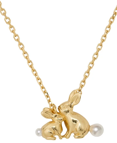 kate spade new york Gold-Tone Love You, Mom Bunny Short Pendant Necklace