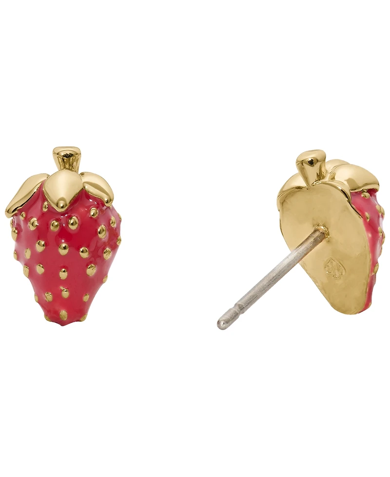 kate spade new york Gold-Tone Secret Garden Strawberry Stud Earrings