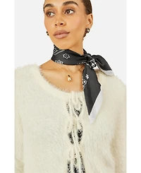 Yumi Women's Eyelash Fluffy Tie Front Bolero