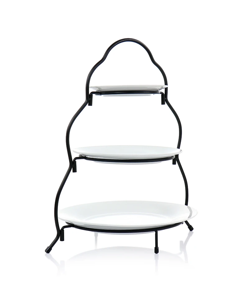 Elama 3-Tiered Round Plate Server