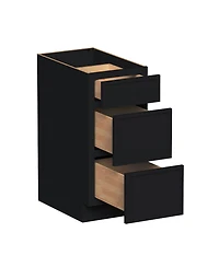 Boyel Living 15 Inch 3-Drawers Base Cabinets Kitchen Cabinets, Solid Wood Frame, Soft-Close Slides and Hinges