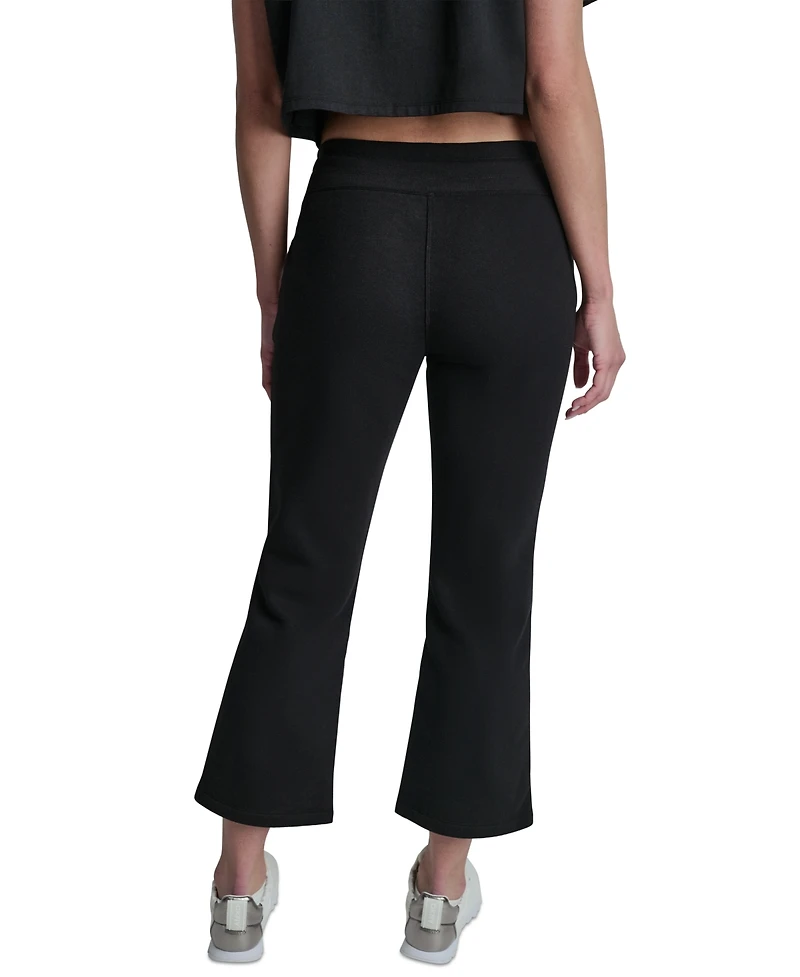 Dkny Sport Women's Metallic Bubble Mid-Rise Crop Flare Pants