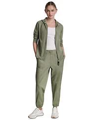Dkny Sport Women's High Rise Bungee Waist Seamed Joggers
