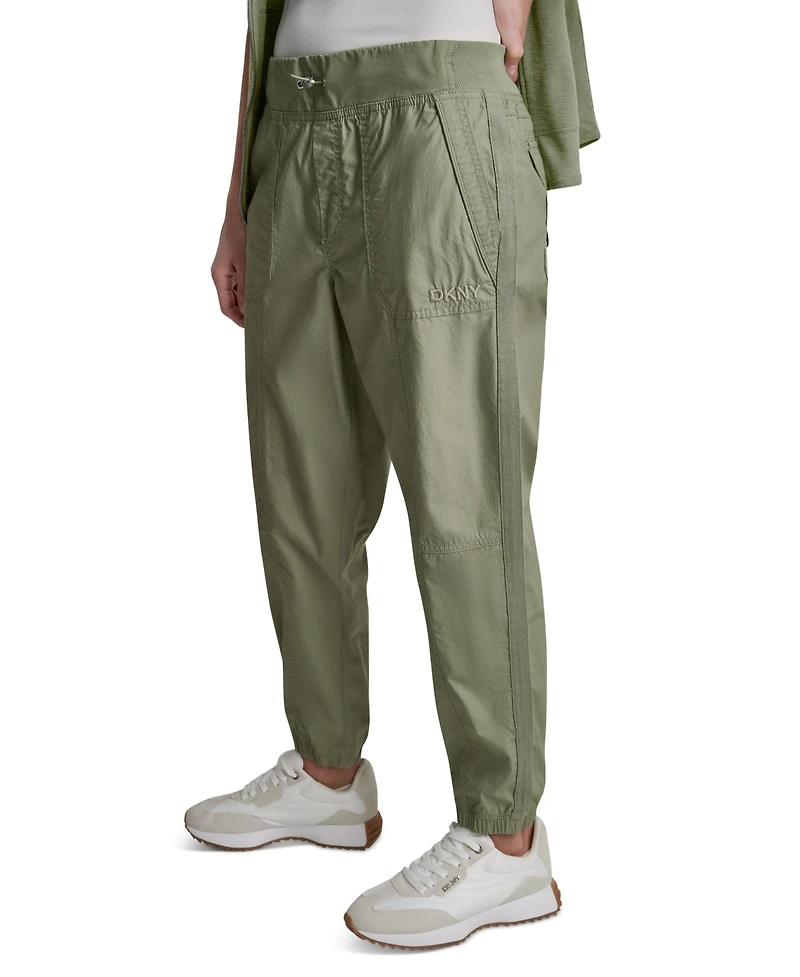 Dkny Sport Women's High Rise Bungee Waist Seamed Joggers