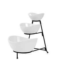 Elama 3-Tiered Oval Bowl Serving Stand Set