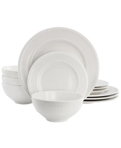 Elama Genevieve 12-Piece Dinnerware Set, Service For 4