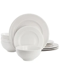 Elama Genevieve 12-Piece Dinnerware Set, Service For 4