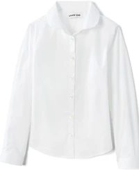 Lands' End Big Girls Long Sleeve Peter Pan Collar Broadcloth Shirt