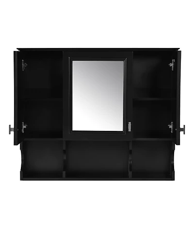 Phying Wall Mounted Bathroom Mirror Medicine Cabinet Modern with Open Shelves Home Organizer
