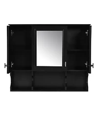 Phying Wall Mounted Bathroom Mirror Medicine Cabinet Modern with Open Shelves Home Organizer