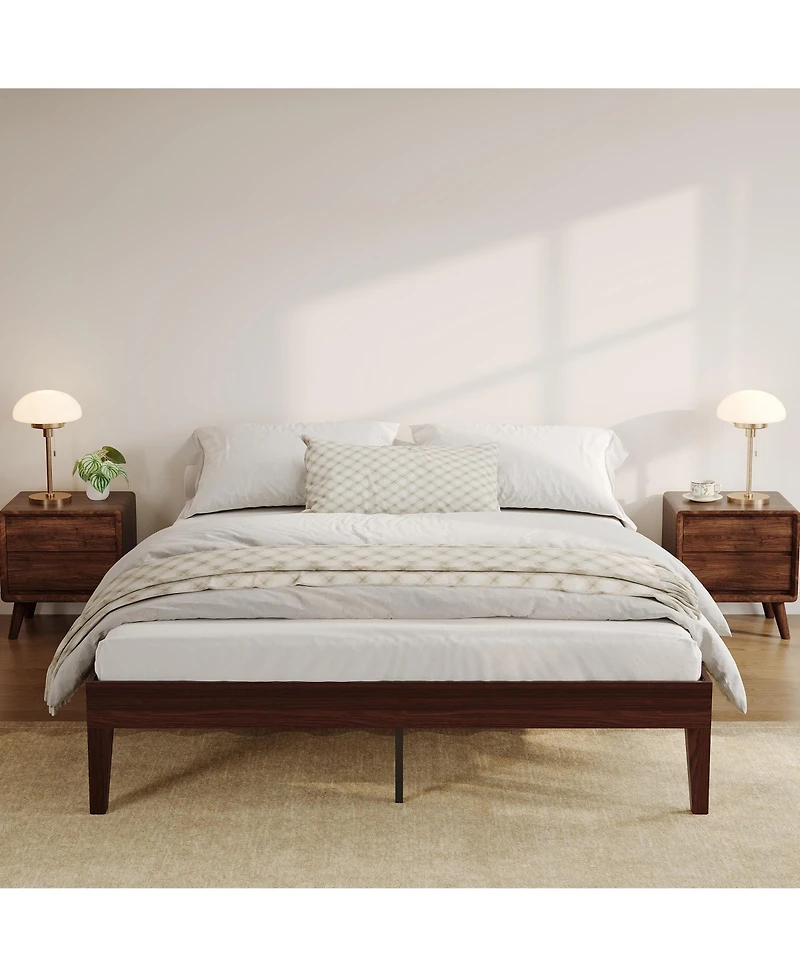gaomon 14 Inch Queen Size Platform Bed Frame, No Box Spring Neededd without Headboard