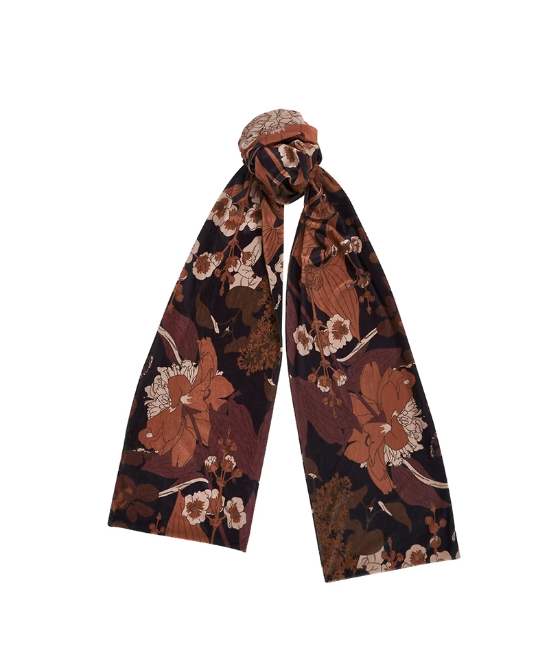 Fable England Women's Deco Blooms Velvet Scarf