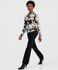 I.n.c. International Concepts Petite Floral Long-Sleeve Blouse, Created for Macy's
