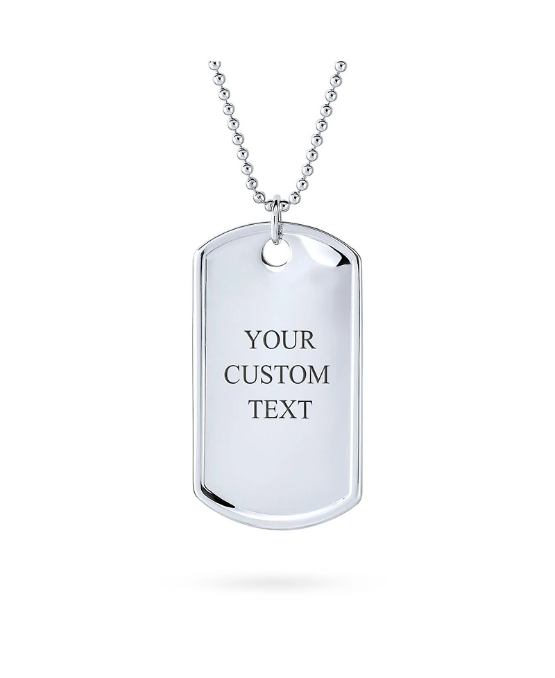 Bling Jewelry X-Large Military Dog Tag Pendant Necklace 20 Inch Ball Chain
