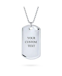 Bling Jewelry X-Large Military Dog Tag Pendant Necklace 20 Inch Ball Chain
