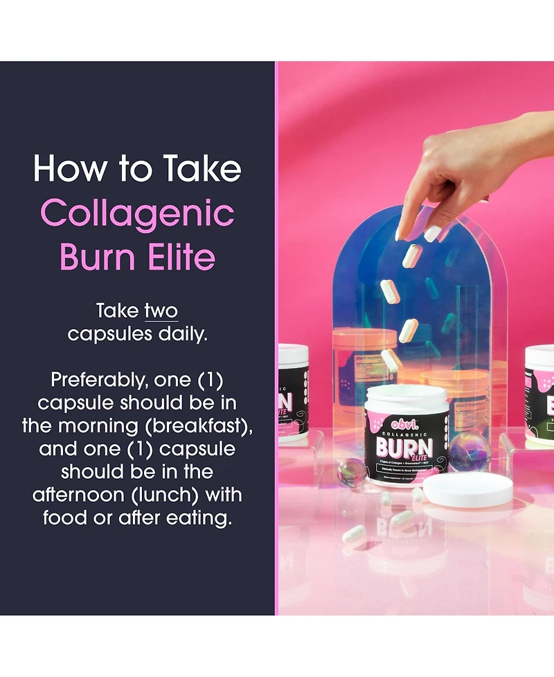 Obvi Burn Elite - Collagen Supplement for Women - Fitness, Metabolism and Mobility Support - Natural Thermogenic Formula - Gluten-Free