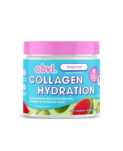 Obvi Collagen Hydration Powder - Replenish Essential Nutrients - Skin, Nail and Hair Support - Gluten-Free and Sugar-Free - Prickly Pear