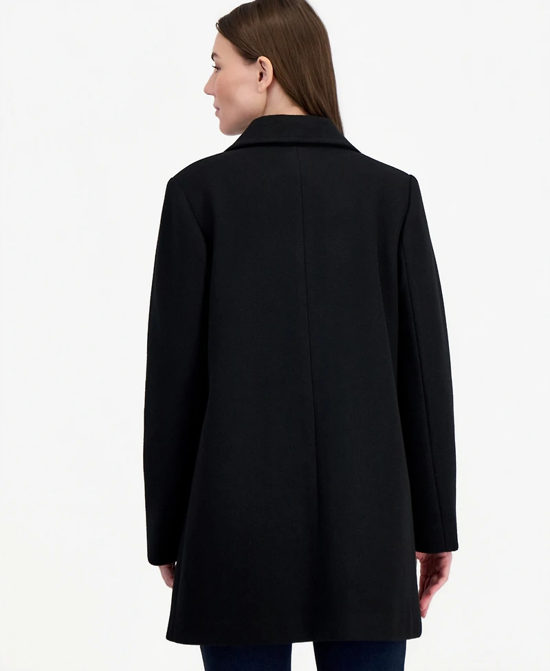 Calvin Klein Petite Notch Collar Double Breasted Peacoat, Created for Macy's