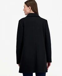 Calvin Klein Petite Notch Collar Double Breasted Peacoat, Created for Macy's