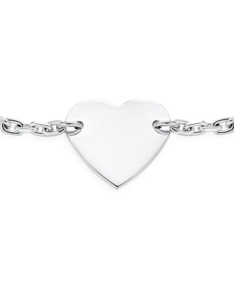Bling Jewelry Script or Block Letter A-z Initial Monogram Heart Id Bracelet