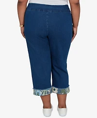 Alfred Dunner Plus Indigo Girls Sequin Embellished Ankle Jeans