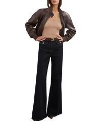 Reiss Women's Flared Pocket-Detail Jeans