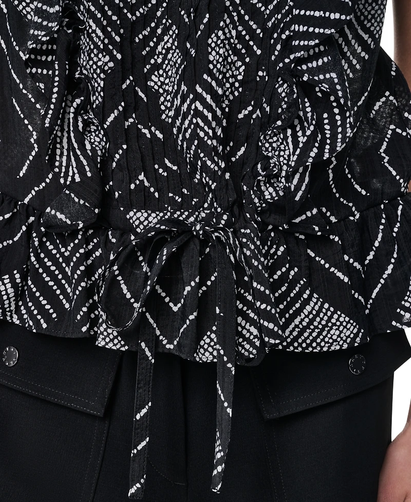 Dkny Women's Printed Crewneck Blouse