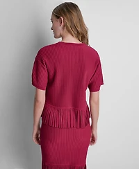 Dkny Women's Fringe Crewneck Sweater Top